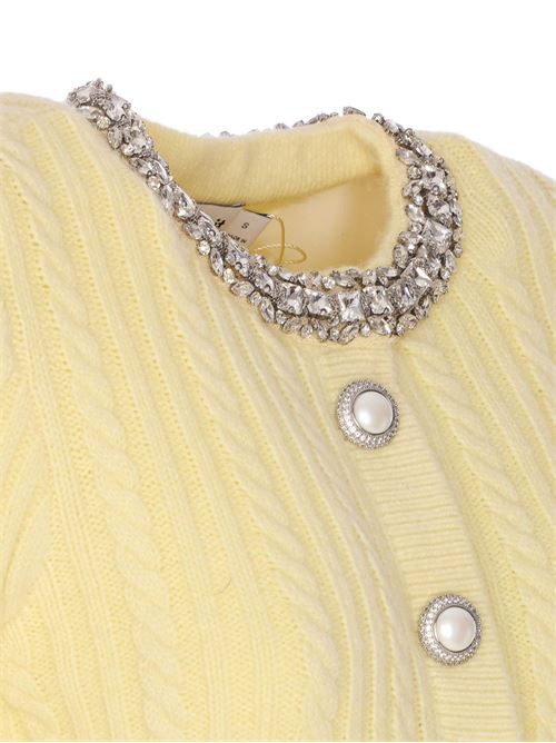 Cardigan con decorazione SELF PORTRAIT | AW25121CAYELLOW